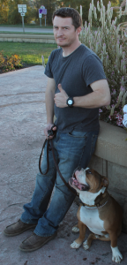 Ryan Baker with a dog
